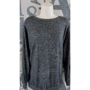 Workshop Republic Clothing Women L Black Heather Tunic Knit Sweater Dolman Sleev